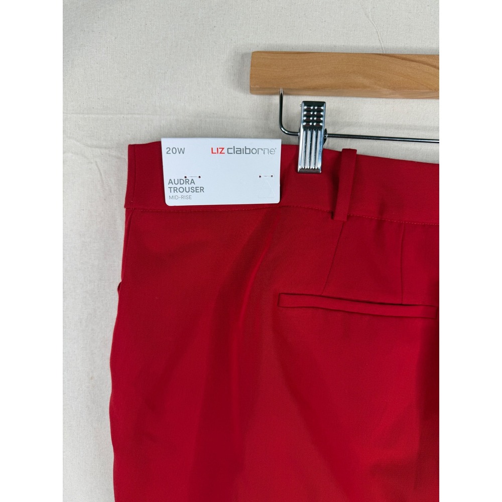 NWT Liz Claiborne Audra Mid-Rise Trouser Size 20W Rumba Red - Picture 9 of 11